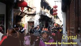  Presentation with ancient village - Audience pleasing PPT theme consisting of xitang-february-20-chinese-water backdrop and a tawny brown colored foreground