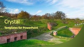  Presentation with xix siecle - PPT theme with xix century city fortification system background and a tawny brown colored foreground