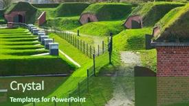  Presentation with respiratory system for kids - Presentation theme consisting of xix century city fortification system background and a tawny brown colored foreground