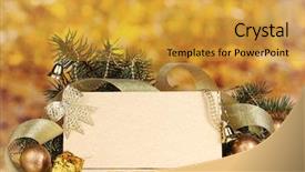  Presentation with christmas balls disco ball - Theme enhanced with xmas card - blank postcard christmas balls background and a gold colored foreground