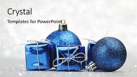  Presentation with christmas balls disco ball - Slide set featuring roasted quail on a bed background and a soft green colored foreground.