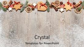  Presentation with cookies christmas - Cool new presentation design with xmas card - christmas background with cookies fir backdrop and a light gray colored foreground