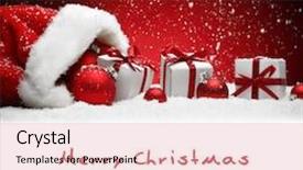  Presentation with christmas red - Cool new presentation design with xmas card - santa claus red bag backdrop and a lemonade colored foreground