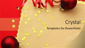  Presentation with christmas card - Audience pleasing slides consisting of xmas greeting card red cristmas backdrop and a yellow colored foreground