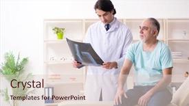 Presentation with old young - Beautiful PPT theme featuring xray knee - old man visiting young male backdrop and a lemonade colored foreground