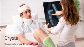  Presentation with husband and wife 3 d - Cool new theme with xray neck - loving wife looking after injured backdrop and a  colored foreground