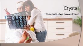  Presentation with husband and wife 3 d - Beautiful PPT layouts featuring xray neck - loving wife looking after injured backdrop and a  colored foreground