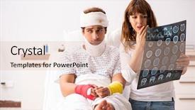  Presentation with husband and wife 3 d - Cool new presentation with xray neck - loving wife looking after injured backdrop and a  colored foreground