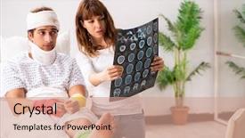  Presentation with husband and wife 3 d - Audience pleasing PPT theme consisting of xray neck - loving wife looking after injured backdrop and a coral colored foreground