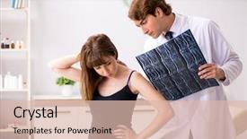  Presentation with cause - Slides featuring xray neck - male radiologist detecting cause background and a lemonade colored foreground