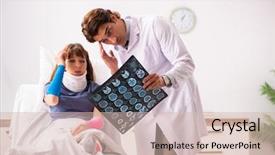  Presentation with metabolic syndrome doctor examining - Cool new presentation theme with xray neck - young doctor examining injured patient backdrop and a  colored foreground