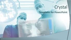  Presentation with operation room - PPT layouts consisting of xray of human chest background and a sky blue colored foreground
