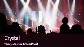  Presentation with stage lights - PPT layouts enhanced with xrays production - crowd at concert - cheering background and a wine colored foreground