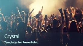  Presentation with stage lights - Amazing PPT theme having xrays production - crowd at concert - cheering backdrop and a tawny brown colored foreground