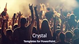  Presentation with concert stage empty stage - Amazing presentation theme having xrays production - crowd at concert - cheering backdrop and a  colored foreground