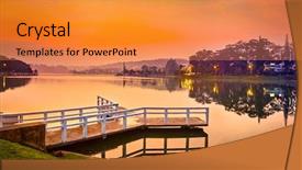  Presentation with amazing - Slide deck consisting of xuan huong lake dalat vietnam background and a gold colored foreground