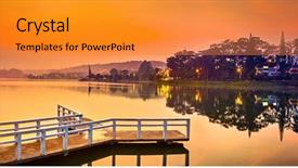  Presentation with amazing race - Colorful PPT layouts enhanced with xuan huong lake dalat vietnam backdrop and a gold colored foreground