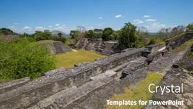 Presentation with maya - Presentation theme having xunantunich-maya-ruins-in-belize background and a violet colored foreground