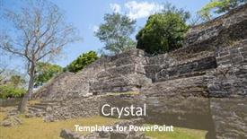  Presentation with maya - Presentation design enhanced with xunantunich-maya-ruins-in-belize background and a coral colored foreground