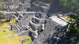  Presentation with maya - PPT theme having xunantunich-maya-ruins-in-belize background and a dark gray colored foreground