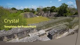  Presentation with maya - Theme having xunantunich-maya-ruins-in-belize background and a tawny brown colored foreground