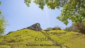  Presentation with maya - Theme having xunantunich-maya-ruins-in-belize background and a gold colored foreground