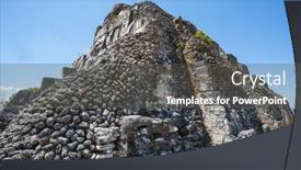  Presentation with maya - Presentation theme consisting of xunantunich-maya-ruins-in-belize background and a dark gray colored foreground