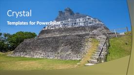  Presentation with maya - Slides featuring xunantunich-maya-ruins-in-belize background and a teal colored foreground