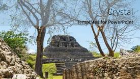  Presentation with maya - Presentation design consisting of xunantunich-maya-ruins-in-belize background and a light blue colored foreground