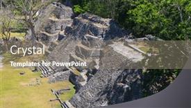  Presentation with maya - Theme having xunantunich-maya-ruins-in-belize background and a gray colored foreground