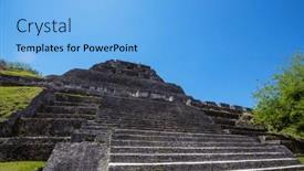  Presentation with maya - Presentation theme with xunantunich-maya-ruins-in-belize background and a light blue colored foreground
