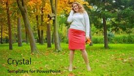  Presentation with long hair - Colorful presentation theme enhanced with xxl - beautiful young plus size model backdrop and a gold colored foreground