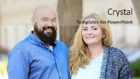  Presentation with romance couple nature - Beautiful PPT layouts featuring xxl - overweight couple in park backdrop and a mint green colored foreground