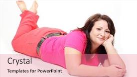  Presentation with people - Amazing slides having xxl - overweight woman resting people isolated backdrop and a  colored foreground