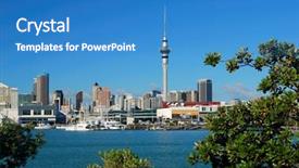  Presentation with yacht - Cool new presentation theme with yacht at auckland habor backdrop and a teal colored foreground