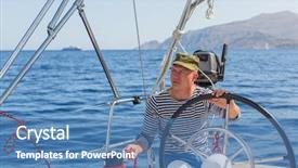  Presentation with yacht - Slides consisting of yacht at the sea luxery background and a teal colored foreground