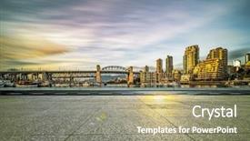  Presentation with parking lot - Presentation design consisting of yacht business - empty parking lot with downtown background and a mint green colored foreground