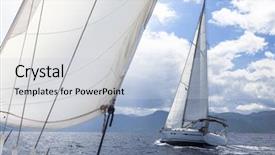  Presentation with luxury lifestyle - Presentation theme consisting of yacht in the mediterranean sea background and a lemonade colored foreground