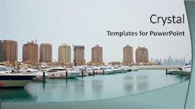  Presentation with pearl harbor - Theme with yacht marina view - the pearl background and a sky blue colored foreground