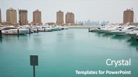  Presentation with pearl harbor - Colorful PPT layouts enhanced with yacht marina view - the pearl backdrop and a seafoam green colored foreground