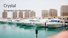  Presentation with qatar - Cool new slides with yacht marina view - the pearl backdrop and a white colored foreground
