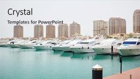  Presentation with pearl harbor - Theme enhanced with yacht marina view - the pearl background and a sky blue colored foreground