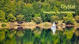  Presentation with yacht - Presentation featuring yacht on a forested hill pilichowice in poland background and a tawny brown colored foreground