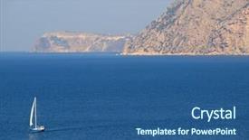  Presentation with yacht - Beautiful slides featuring yacht-on-a-sea backdrop and a ocean colored foreground