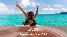  Presentation with summer party - PPT layouts having yacht party woman enjoying free background and a red colored foreground