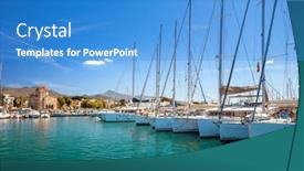  Presentation with weekend - PPT theme with yacht-pier-yacht-marina-many background and a teal colored foreground