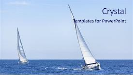 Presentation with luxury yacht - Beautiful theme featuring yacht race in the open backdrop and a sky blue colored foreground