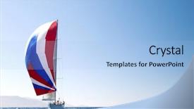  Presentation with sailboat - PPT layouts enhanced with yacht racing - sailboat in sailing race background and a light blue colored foreground