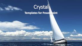  Presentation with sailing - Cool new theme with yacht racing - sailing in the wind backdrop and a ocean colored foreground