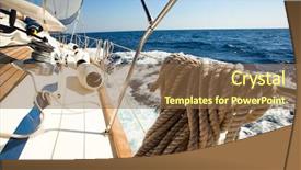  Presentation with sailing - Presentation design consisting of yacht racing - sailing regatta background and a tawny brown colored foreground